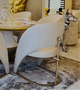 Sillas de Comedor de Lujo Ligero Estilo Nórdico de Último Diseño 2024 Mesa de Comedor Moderna Silla de Tela Personalizada para Hogar Villa Hotel - Product Image 4