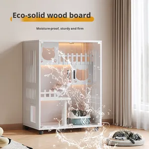 豪华现代猫别墅猫形木质室内宠物屋笼子攀爬架透气防水保暖设计四季皆宜 - Product Image 1