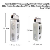 Bouteille créative 700 ml à l'esthétique soignée, avec couvercle pop-up à un clic, type paille, sangle de transport portable, carrée, tendance, pour sport et fitness