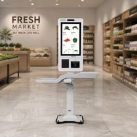 Kiosque de paiement tactile de 21,5 pouces pour supermarché, système Windows, écran LCD, borne de libre-service