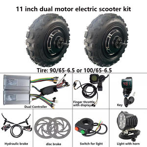 HH 90/55-6 10인치 11인치 48V 60V 72V 1500W 브러시리스 디스크 브레이크 전동 DIY 듀얼 스쿠터 허브 모터 변환 키트 - Product Image 6