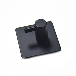 Thép Không Gỉ Kim Loại Áo Khăn Móc Tự Dính Tường Móc Đen Dính Treo Quần Áo Móc - Product Image 4