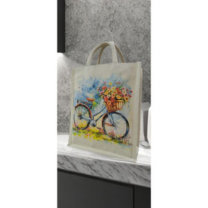 Printed Rectangle Canvas Tote Bag-Eco-Friendly Art Deco Design Durable Hand-Style Print Eco-Friendly Colors Diwali Retirement - Product Image 2