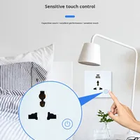 Prise WiFi intelligente de 86 types, barre d'interrupteur mural, affichage OLED Tuya Alexa et Google Home EU/UK/Universal 13A Type C USB