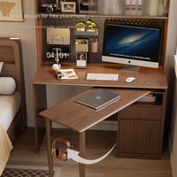 Bureau d'angle multifonctionnel rotatif en bois massif, style minimaliste moderne, bibliothèque pliable, poste de travail compact pour la maison ou le bureau SZ023
