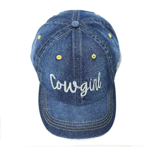 Atacado moda esportes cap lavado denim chapéu pai cap unisex personalizado strass bonés de beisebol gorras para as mulheres