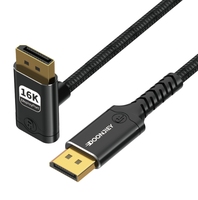 Câble Mâle vers DP 16K tressé haute vitesse compatible avec TV, moniteur, ordinateur portable, home cinéma, ordinateur
