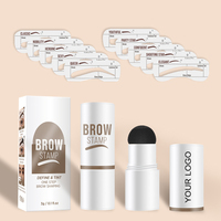 Nouveau Kit de teinture de sourcils de maquillage teinté imperméable à l'eau Kit de timbre de pochoir de sourcil timbre de sourcil