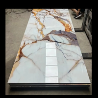Tablero de mármol UV de PVC decorativo para interiores Paneles de pared de PVC de mármol UV de alto brillo Techo de chapa