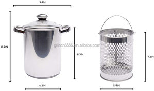 ชุดหม้อนึ่งสเตนเลสขนาดเส้นผ่านศูนย์กลาง9.4นิ้วใส่หม้อนึ่งผัก<span class=keywords><strong>หน่อไม้ฝรั่ง</strong></span>3.8ชิ้น - Product Image 2