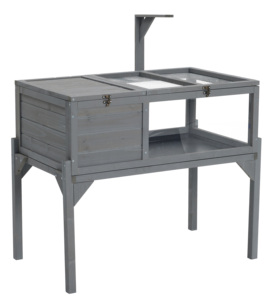 [US Ready Stock]<strong>Tortoise</strong> Habitat Indoor &amp; Outdoor Wooden <strong>Tortoise</strong> <strong>House</strong> with Detachable Legs Reptile Cage for Small Animals - Product Image 6