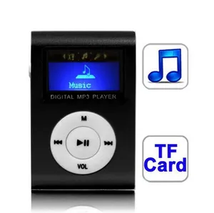 TF कार्ड स्लॉट के साथ mp3 प्लेयर एलसीडी स्क्रीन, धातु क्लिप (काला) mp3 संगीत प्लेयर