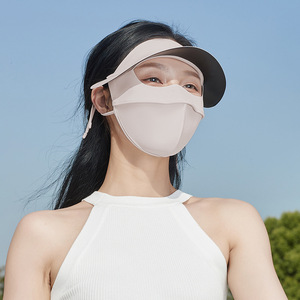 Masque facial d'été anti-UV pour femmes, filles, visière de protection solaire complète, chapeau en nylon pour un usage quotidien - Product Image 1