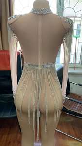 <span class=keywords><strong>Maniche</strong></span> <span class=keywords><strong>lunghe</strong></span> con nappine <span class=keywords><strong>paillettes</strong></span> per donne Sexy Bodysuit Show da ballo - Product Image 6