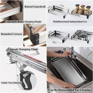 TKK <span class=keywords><strong>Accesorios</strong></span> <span class=keywords><strong>para</strong></span> <span class=keywords><strong>Muebles</strong></span> <span class=keywords><strong>de</strong></span> <span class=keywords><strong>Cocina</strong></span> <span class=keywords><strong>de</strong></span> Estilo Moderno Unidad <span class=keywords><strong>de</strong></span> Despensa Extraíble Deslizante con Cierre Suave y Almacenamiento <span class=keywords><strong>para</strong></span> Gabinete Esquinero Mágico <span class=keywords><strong>de</strong></span> Cristal - Product Image 5