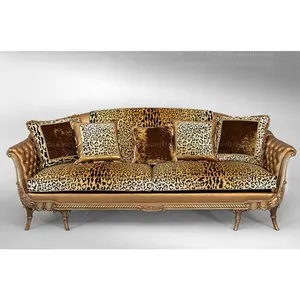 Arabische Luxe Meubels Thuis Antieke Gouden Luipaard Patroon Sofa Set