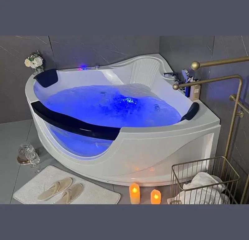 1500mm Luxe Intérieur Corps Spa Autoportant Smart Hot Tub Acrylique Jet Massage LED Whirlpool Baignoire