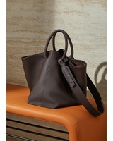 Sacs seau pour femmes en cuir véritable pleine fleur noir texturé litchi, compatibles OEM/ODM, pour le shopping décontracté