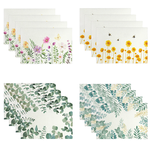 Vente en gros de protège-plat en coton biologique et lin, recyclable, promotionnel, 100% coton, écologique, diamètre 300 mm, design moderne, pas cher - Product Image 1