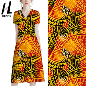 Henry 100% tela de poliéster Hawaiano Vintage polinesio Tribal impreso telas suave transpirable vestido <span class=keywords><strong>Material</strong></span> - Product Image 6