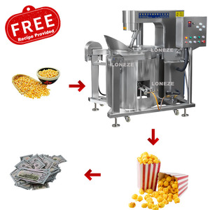 Venta caliente gran comercial inducción eléctrica Gas seta Multi-Sabor palomitas automática palomitas de maíz cocina palomitas máquina línea - Product Image 6