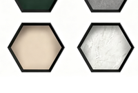 Niche de douche hexagonale encastrée murale avec panneau arrière en pierre frittée pour la rénovation de salle de bain