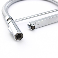 Robinet de cuisine moderne en acier inoxydable 304 chromé à 5 voies avec flexible en caoutchouc, douchette extractible et double bec pour eau filtrée potable
