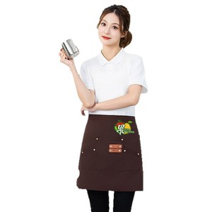 ผ้ากันเปื้อนผ้าแคนวาสแบบสามกระเป๋า ขนาดเดียว ใช้ได้กับทุกคน กันน้ำ กันคราบสกปรก สำหรับร้านอาหาร บาร์ ชุดทำงาน พร้อมพิมพ์โลโก้ ปรับแต่งได้ - Product Image 3