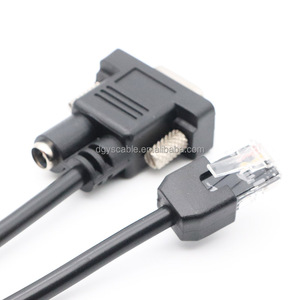 Cáp kết nối máy quét mã vạch dilijie 3200vsi/2200VS db9p nam + DC5.5 * 2.1 nữ đến rj50 10p10c đầu pha lê 2 mét màu đen - Product Image 3