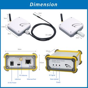 Smart Remote Controller <b>Fridges</b> <b>with</b> Remote Monitoring 4 Sets Wireless Temperature and Humidity Sensors System - Product Image 3