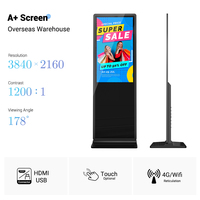 Monitor LCD con Pantalla Táctil de 32 43 55 65 Pulgadas, WiFi 4K, con Soporte de Pie, Sistema Operativo Android/Windows, Señalización Digital para Ascensores y Orientación