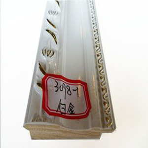 White Wood Trim <b>Frame</b> Moulding 49x26mm Embossing <b>Printing</b> <b>For</b> Indoor Photo <b>Frames</b> 3098-1 Platinum - Product Image 2