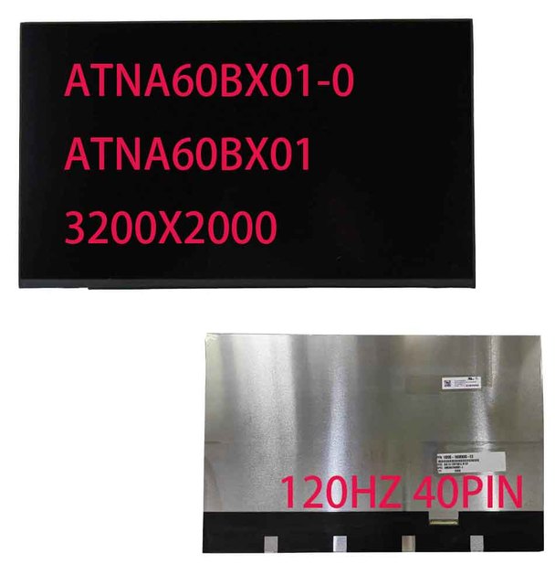 16.0" 3.2K IPS Laptop Screen ATNA60BX01-0 3200x2000 Resolution 120Hz Non-Touchscreen Compatible for ZenBook X Ultra 45% NTSC