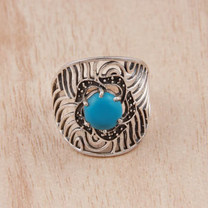 Nueva colección hecha a mano 925 anillo de flor de plata esterlina con piedra preciosa turquesa Natural diamante piedra principal joyería de boda - Product Image 5