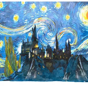 100% pintado a mano abstracto <span class=keywords><strong>noche</strong></span> estrella cielo lienzo pared arte decorativo paisaje <span class=keywords><strong>pintura</strong></span> al óleo tema - Product Image 1