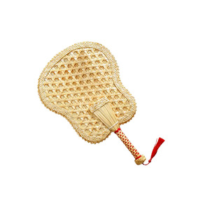 Abanico de Hoja de Palma Tejido a Mano, Control Manual, Ventilador de Exterior Duradero, Estilo de Hoja de Plátano Redonda en Forma de Corazón - Product Image 4