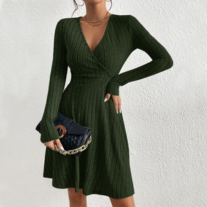 1284 Sexy abito con scollo a V manica lunga gonna stretta abiti da <span class=keywords><strong>donna</strong></span> slim <span class=keywords><strong>abbigliamento</strong></span> <span class=keywords><strong>casual</strong></span> <span class=keywords><strong>donna</strong></span> smart uomo personalizzato - Product Image 6