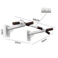 Barra de dominadas para montar en pared interior con agarre múltiple de espuma, estación de gimnasio en casa para entrenamiento de fuerza de la parte superior del cuerpo