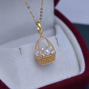 Collar de Perlas Blancas de Agua Dulce de 6-7 mm para Mujer, Plata de Ley S925 con Pequeña Perla Dorada Separada, Estilo Coreano - Product Image 2