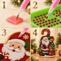 Peinture diamant acrylique double face Bonhomme de neige de Noël, forme personnalisée, décoration de vacances, ornement DIY style américain