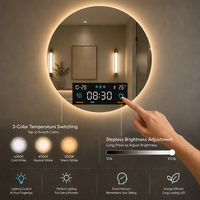 Miroir de salle de bain intelligent à écran tactile pour les développeurs, miroir de salle de bain LED à fort volume de production