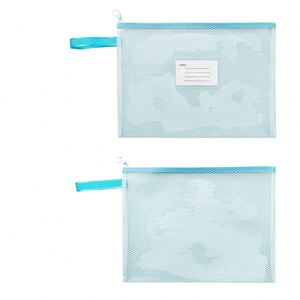 Pochette en plastique imperméable à fermeture éclair X515, prix les plus bas, pour l'école et le bureau, logo personnalisé, A3 A4 A5, sac de documents en maille EVA - Product Image 3