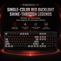 Clavier ergonomique F9 à 104 touches avec interrupteurs optiques, capuchons de touches bicolores, rétroéclairage rouge unique, plaque en alliage et fonction anti-ghosting pour joueurs PC