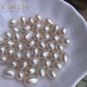 פניני מים מתורבת 2 פנינים מים מתוקים באורז וצורתו תפוחי אדמה בארוק לבן 5-11 מ "מ עבור מחיר מבצע מעטה תכשיטים - Product Image 1