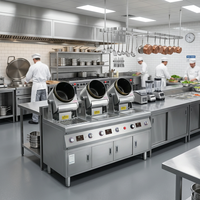 Robot Cuiseur de Luxe à Tambour Rotatif 110V pour Cuisson au Gaz, en Acier Inoxydable SUS 304, avec Fonction Minuterie, pour Riz Frit, Nouilles et Pâtes