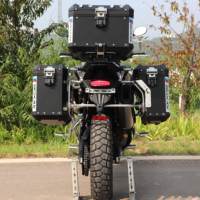 Barres de protection supérieures/inférieures en alliage d'aluminium 850/900/1200 pour modification de coffre de moto (côté/queue) – Idéales pour le voyage, le tout-terrain et les trajets quotidiens