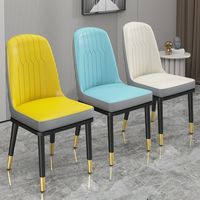 Chaises de salle à manger modernes en métal 2026 avec revêtement en cuir PU amovible pour la maison, l'hôtel et la restauration