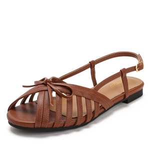 Sandali Estivi da <span class=keywords><strong>Donna</strong></span> Vintage Fatti a Mano <span class=keywords><strong>con</strong></span> Fiocco Intrecciato Punta Tonda Aperta <span class=keywords><strong>Tacco</strong></span> Basso a Blocco per Uso Quotidiano, Feste e Abiti Casual - Product Image 4