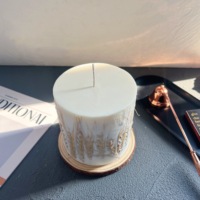 Lilin Aromaterapi Kedelai Beraroma Bunga Kering Besar 500g, Lilin untuk Dekorasi Rumah dengan Waktu Bakar 40-60 Jam