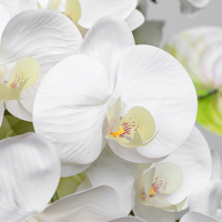 Rangkaian Bunga Artifisial Putih Mewah, Mawar, Anggrek, Calla Lily, Hydrangea dengan Sentuhan Alami untuk Dekorasi Pernikahan, Meja, dan Rumah